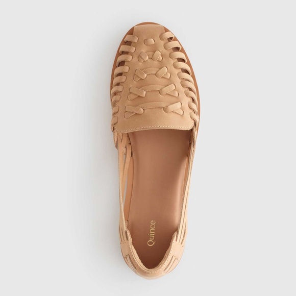 Quince 100% Leather Huarache Flat Sandal Cashew Tan Womens 9